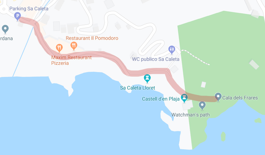 How to get to la cala dels frares from Lloret de Mar