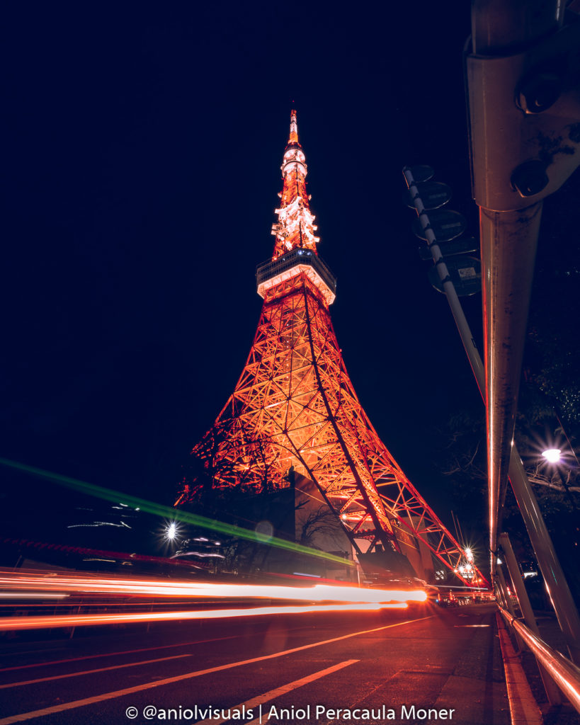 Tokyo tower base top night photography by aniolvisuals
