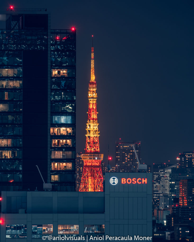Tokyo tower night photography from Shibu Niwa viewpoint by aniolvisuals