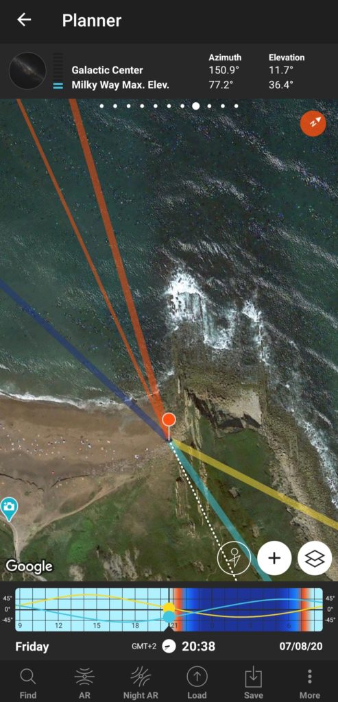 Photopills to predict sunrise and sunset locations. 