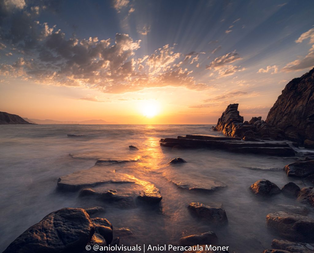 Azkorri beach sunset at Basque Country predicted by telepills