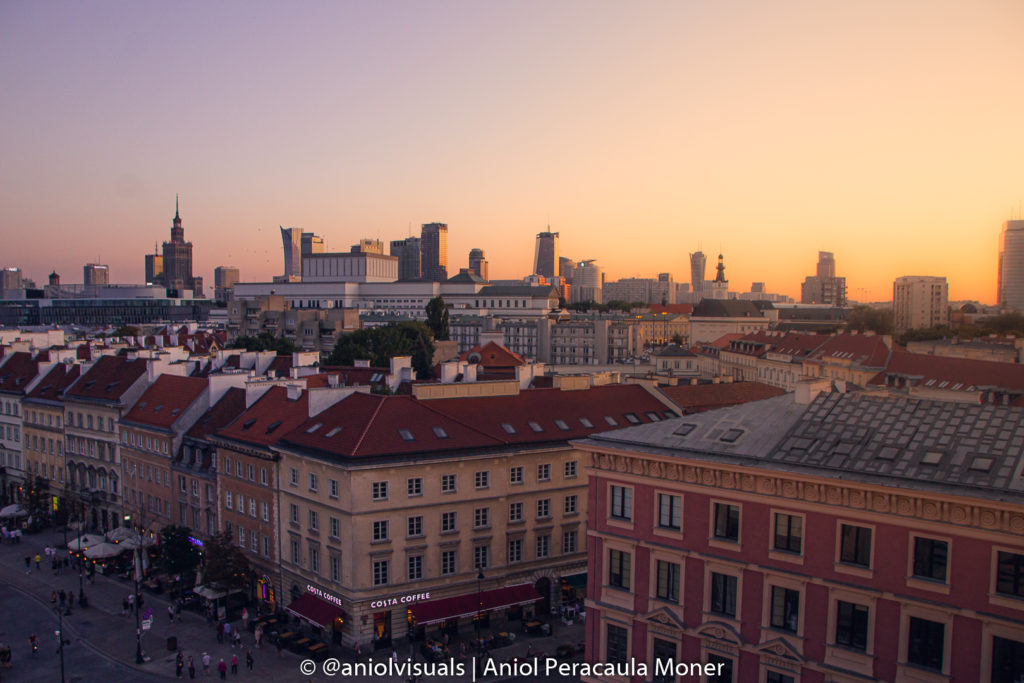 Warsaw skyline  panorama from st anne church bell tower by aniolvisuals