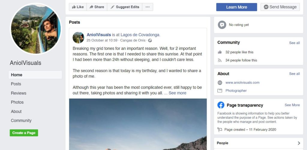 facebook page as a way to get business visibility by aniolvisuals