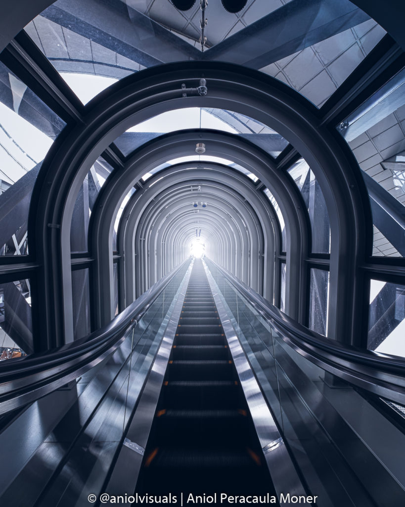 Osaka Umeda building escalator photography by aniolvisuals