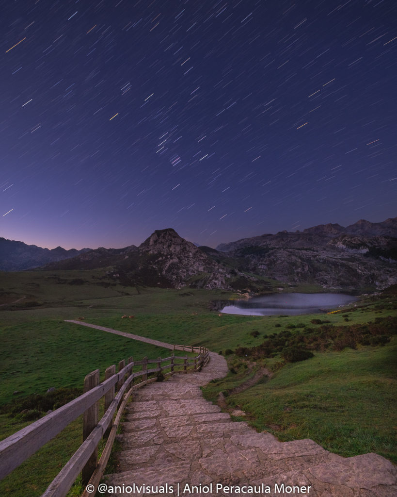 Star trail photography lagos de covadonga