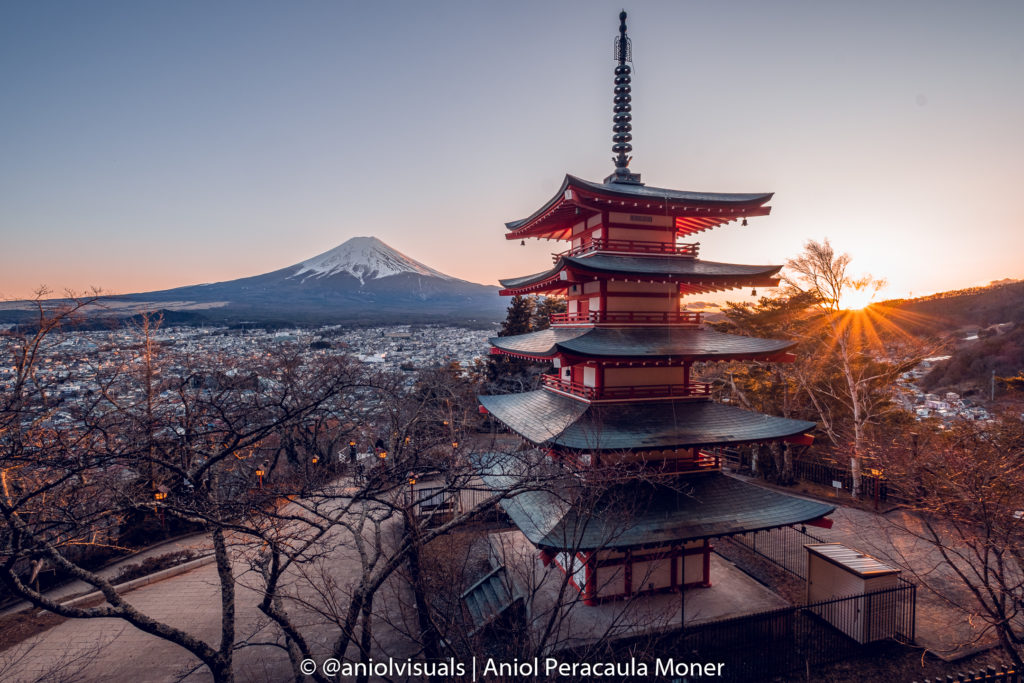 Chureito pagoda sunset