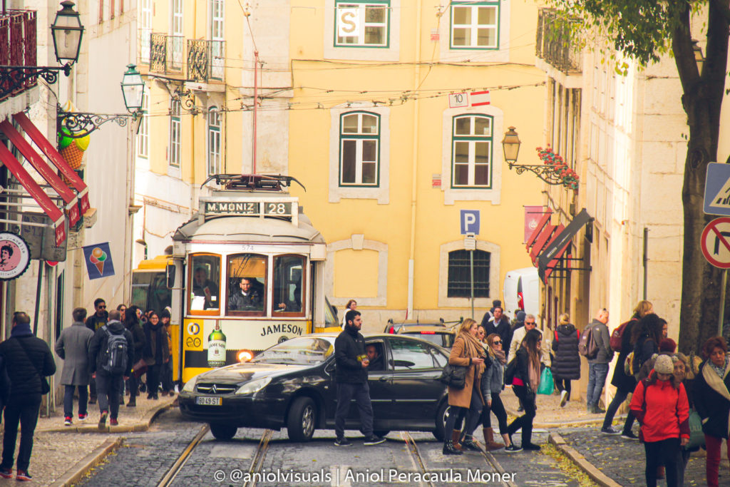 Tram photography lisbon cathedral