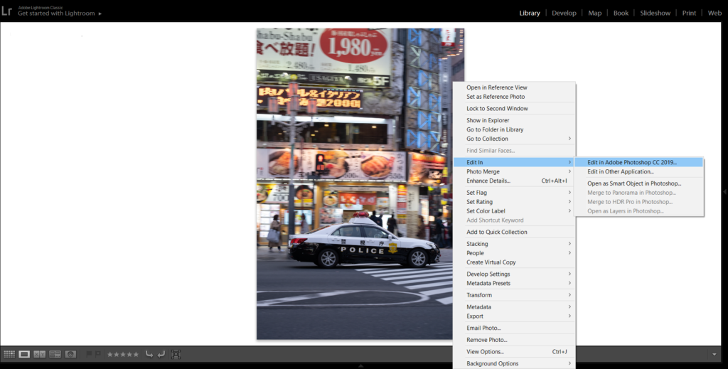 How to open a ligthroom photo on photoshop