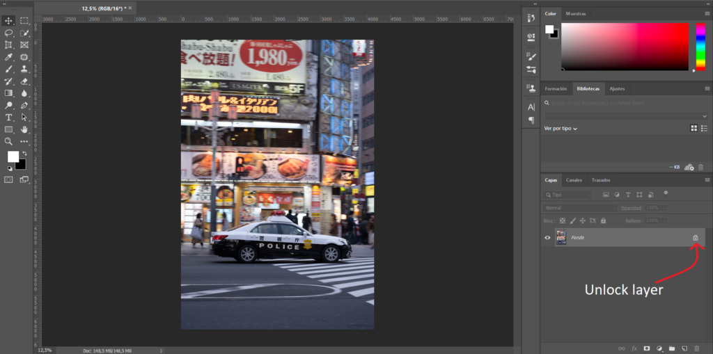 How to unlock a photo layer on photoshop