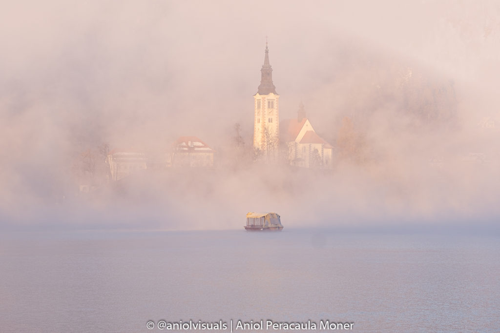 photograph lake bled fog
