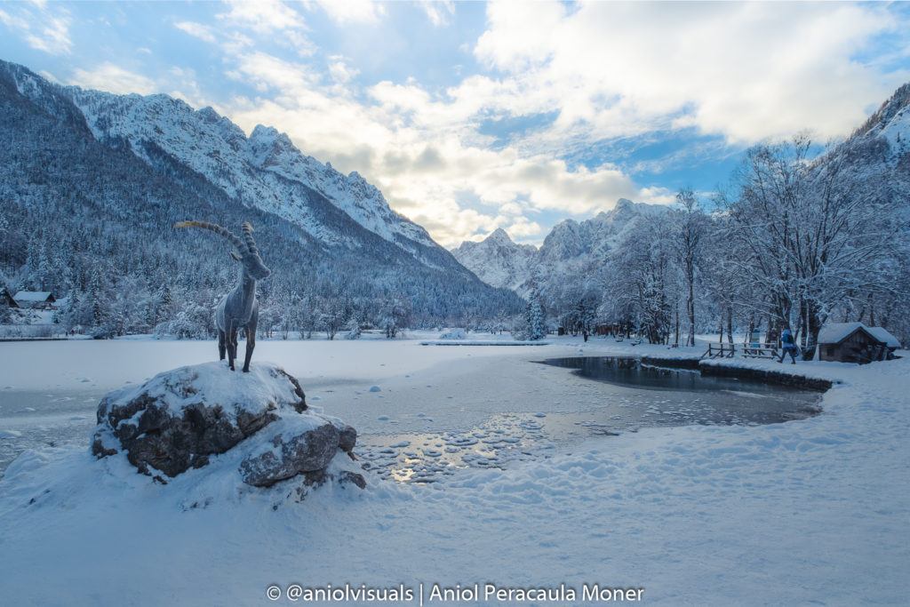 Jasna lake winter landscape slovenia