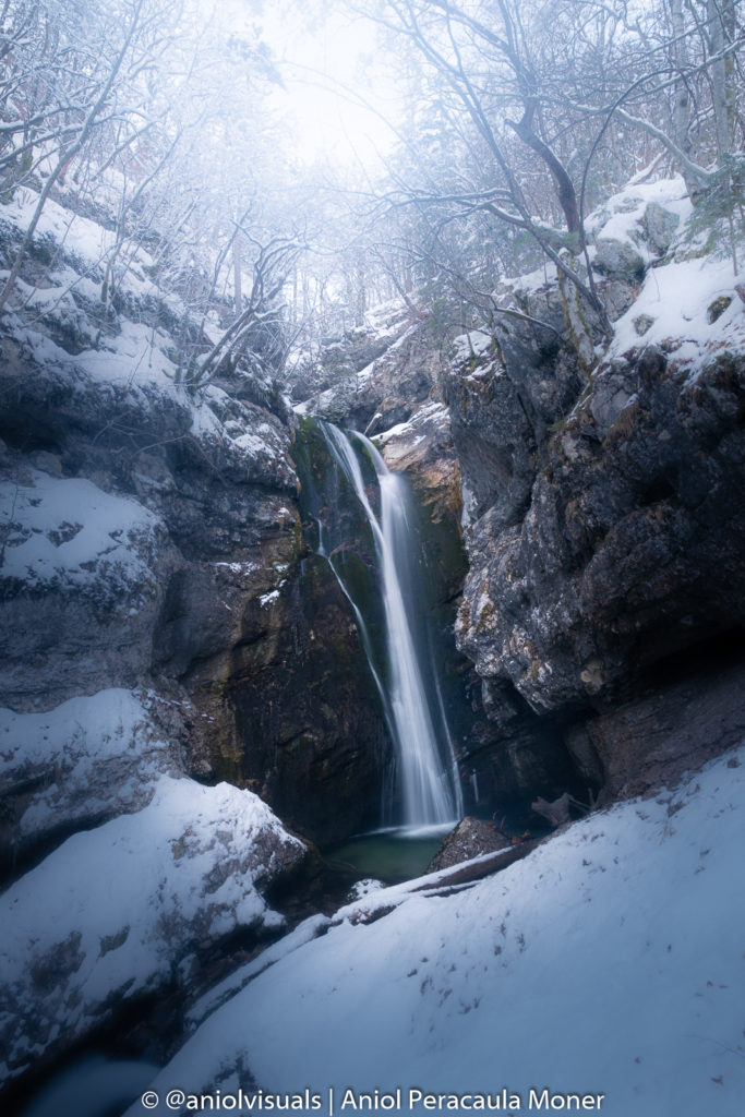 Mostnica waterfall winter slovenia photography