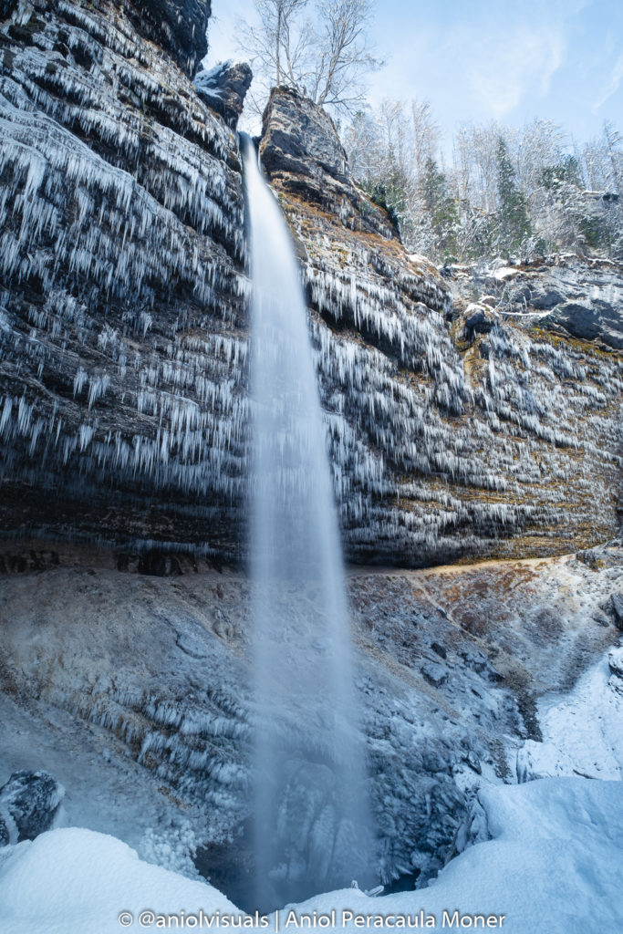 hike pericnik waterfall winter kranjska gora